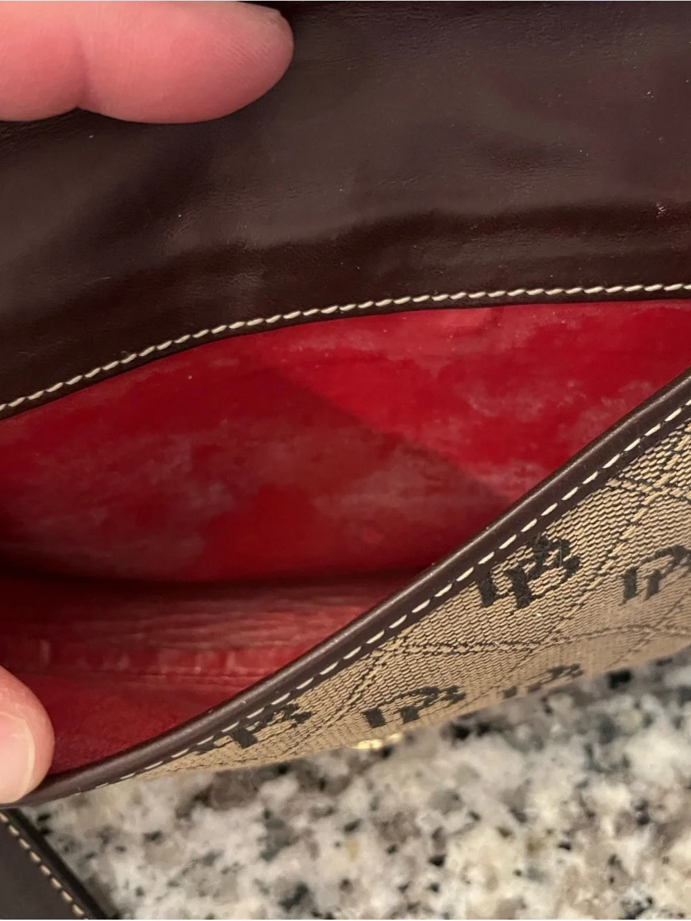 Dooney & Bourke Tan/Brown Signature Canvas Wristlet
